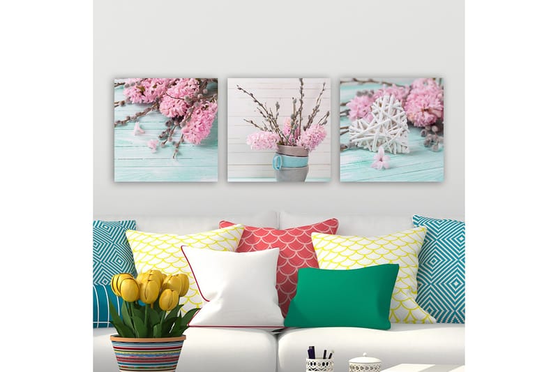 Dekorativ Canvasbillede 3-Dele 30x30 cm, Flerfarvet