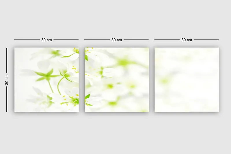 Dekorativ Canvasbillede 3-Dele 30x30 cm - Flerfarvet - Boligtilbehør - Billeder & kunst - Billeder på lærred