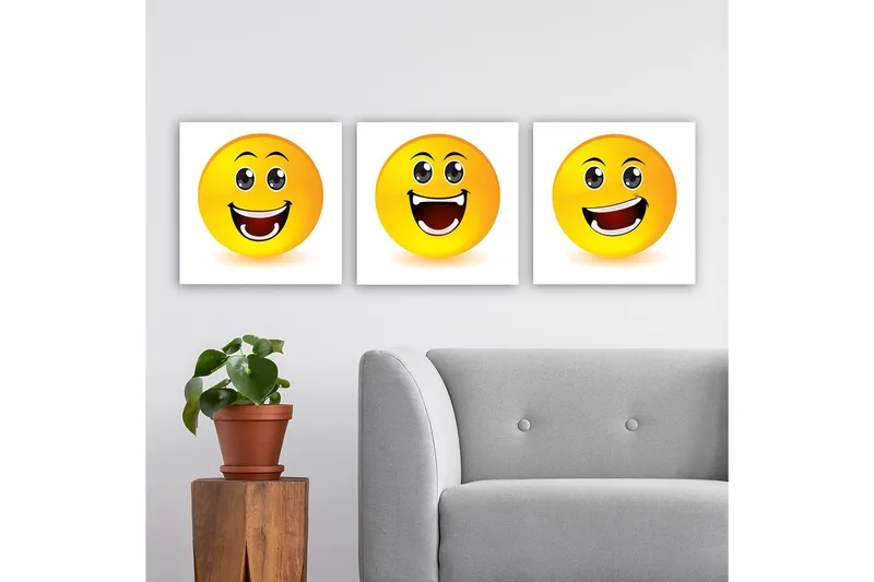 Dekorativ Canvasbillede 3-Dele 30x30 cm, Flerfarvet