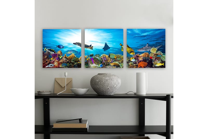 Dekorativ Canvasbillede 3-Dele 30x30 cm, Flerfarvet