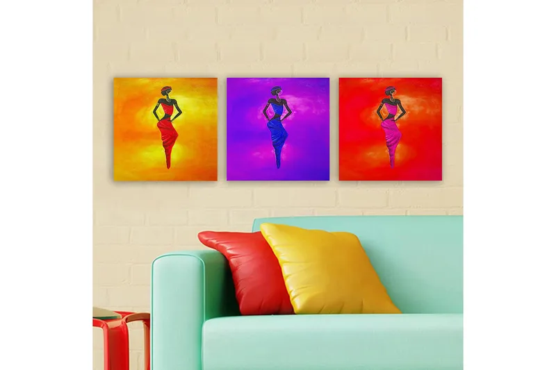 Dekorativ Canvasbillede 3-Dele 30x30 cm, Flerfarvet