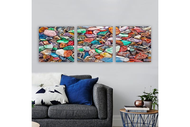 Dekorativ Canvasbillede 3-Dele 30x30 cm, Flerfarvet