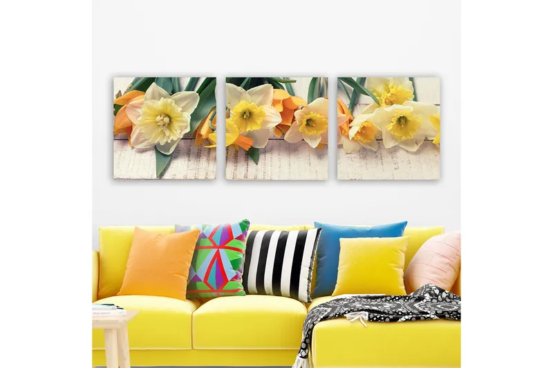 Dekorativ Canvasbillede 3-Dele 30x30 cm, Flerfarvet