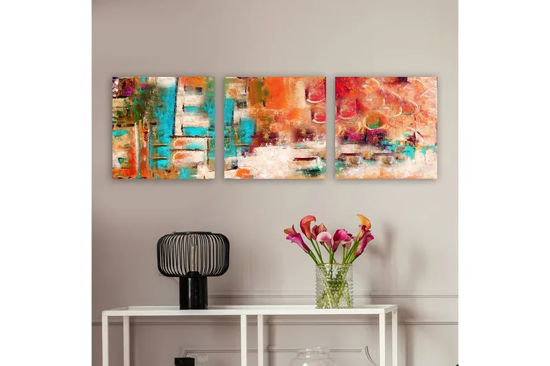 Dekorativ Canvasbillede 3-Dele 30x30 cm, Flerfarvet