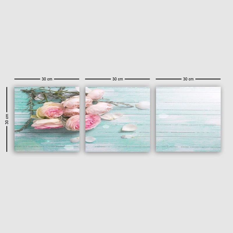 Dekorativ Canvasbillede 3-Dele 30x30 cm, Flerfarvet