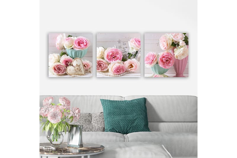 Dekorativ Canvasbillede 3-Dele 30x30 cm, Flerfarvet