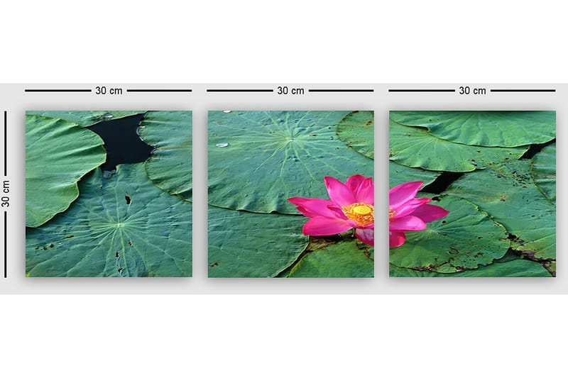 Dekorativ Canvasbillede 3-Dele 30x30 cm - Flerfarvet - Boligtilbehør - Billeder & kunst - Billeder på lærred