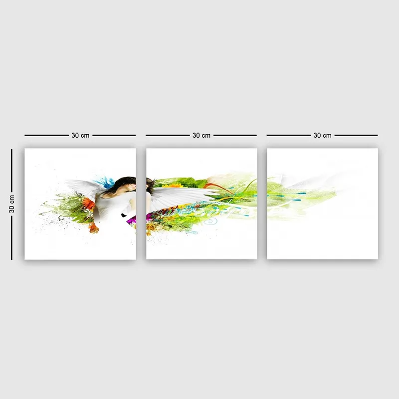 Dekorativ Canvasbillede 3-Dele 30x30 cm, Flerfarvet