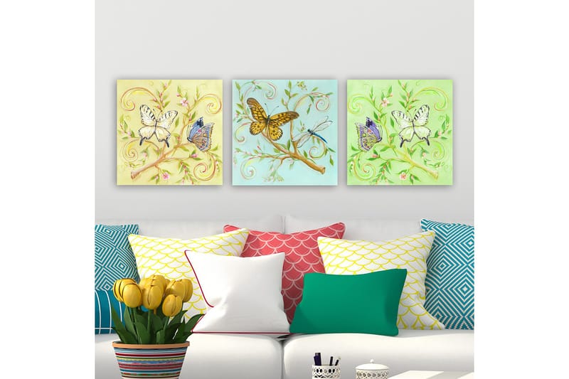 Dekorativ Canvasbillede 3-Dele 30x30 cm, Flerfarvet