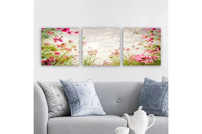 Dekorativ Canvasbillede 3-Dele 30x30 cm, Flerfarvet