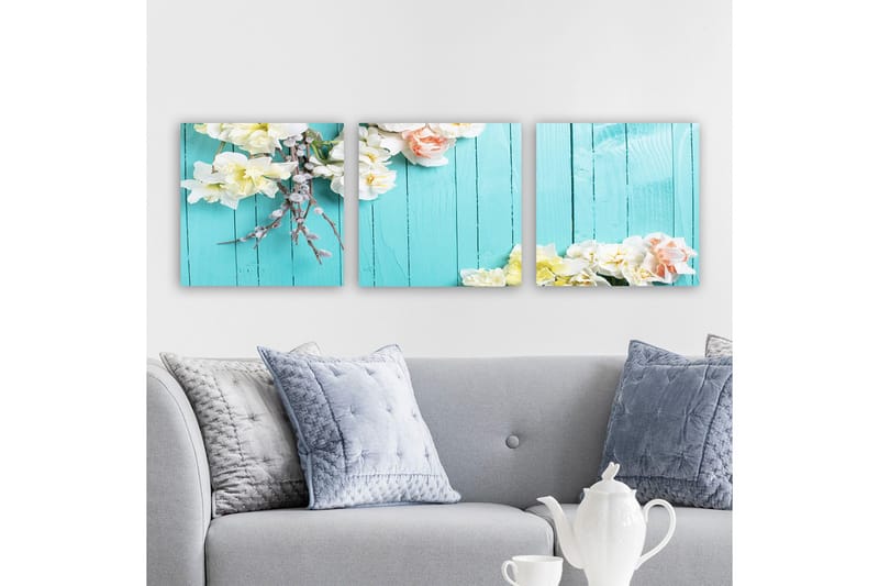 Dekorativ Canvasbillede 3-Dele 30x30 cm, Flerfarvet