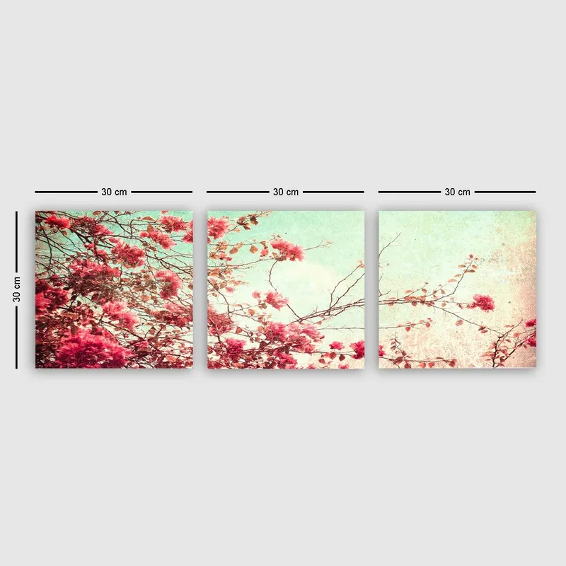 Dekorativ Canvasbillede 3-Dele 30x30 cm, Flerfarvet