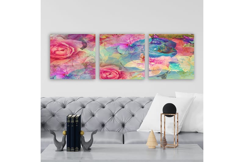 Dekorativ Canvasbillede 3-Dele 30x30 cm, Flerfarvet