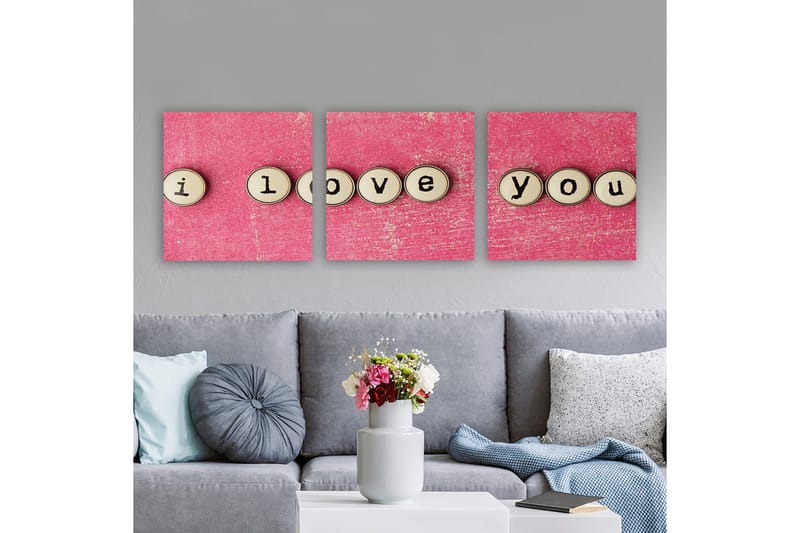 Dekorativ Canvasbillede 3-Dele 30x30 cm, Flerfarvet