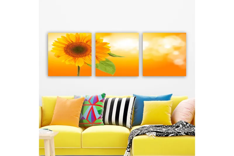 Dekorativ Canvasbillede 3-Dele 30x30 cm, Flerfarvet