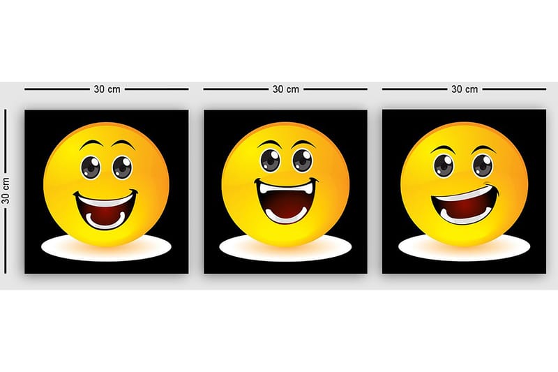 Dekorativ Canvasbillede 3-Dele 30x30 cm - Flerfarvet - Boligtilbehør - Billeder & kunst - Billeder på lærred