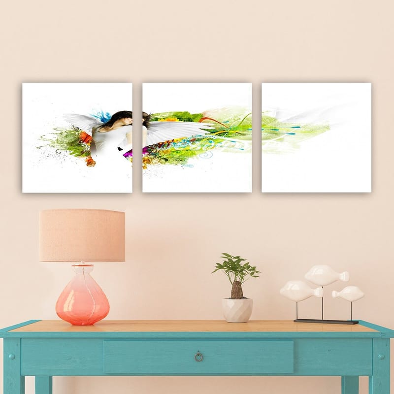 Dekorativ Canvasbillede 3-Dele 30x30 cm - Flerfarvet - Boligtilbehør - Billeder & kunst - Billeder på lærred