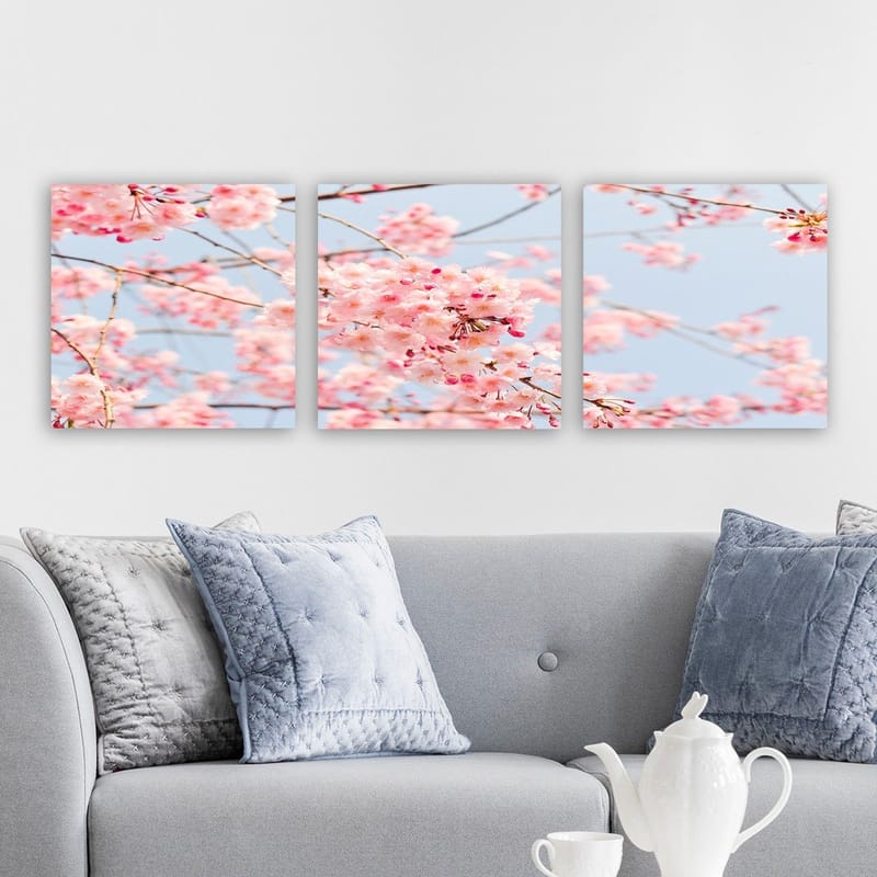 Dekorativ Canvasbillede 3-Dele 30x30 cm - Flerfarvet - Boligtilbehør - Billeder & kunst - Billeder på lærred