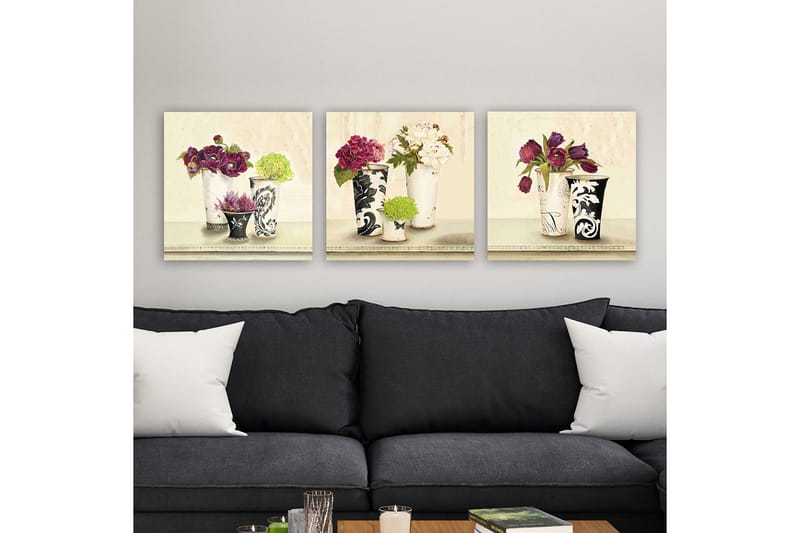 Dekorativ Canvasbillede 3-Dele 30x30 cm, Flerfarvet