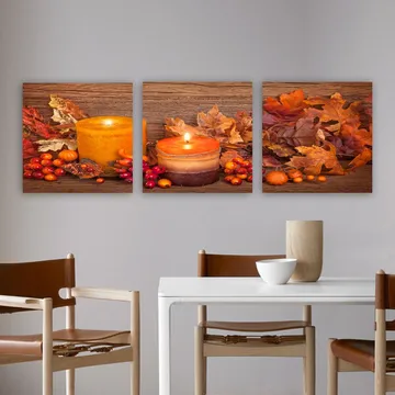 Dekorativ Canvasbillede 3-Dele 30x30 cm - Flerfarvet - Boligtilbehør - Billeder & kunst - Billeder på lærred