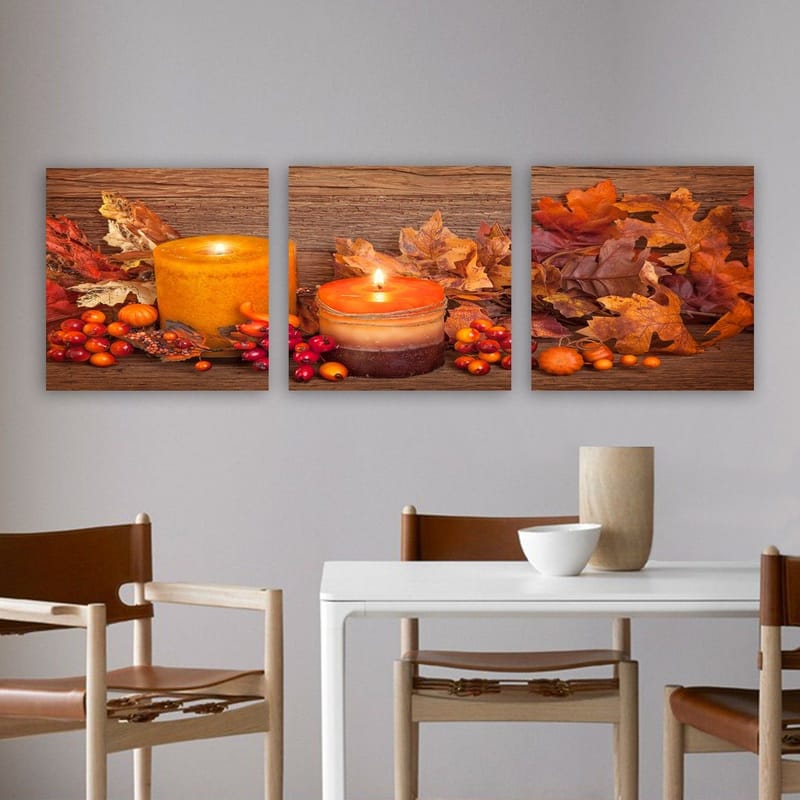 Dekorativ Canvasbillede 3-Dele 30x30 cm, Flerfarvet