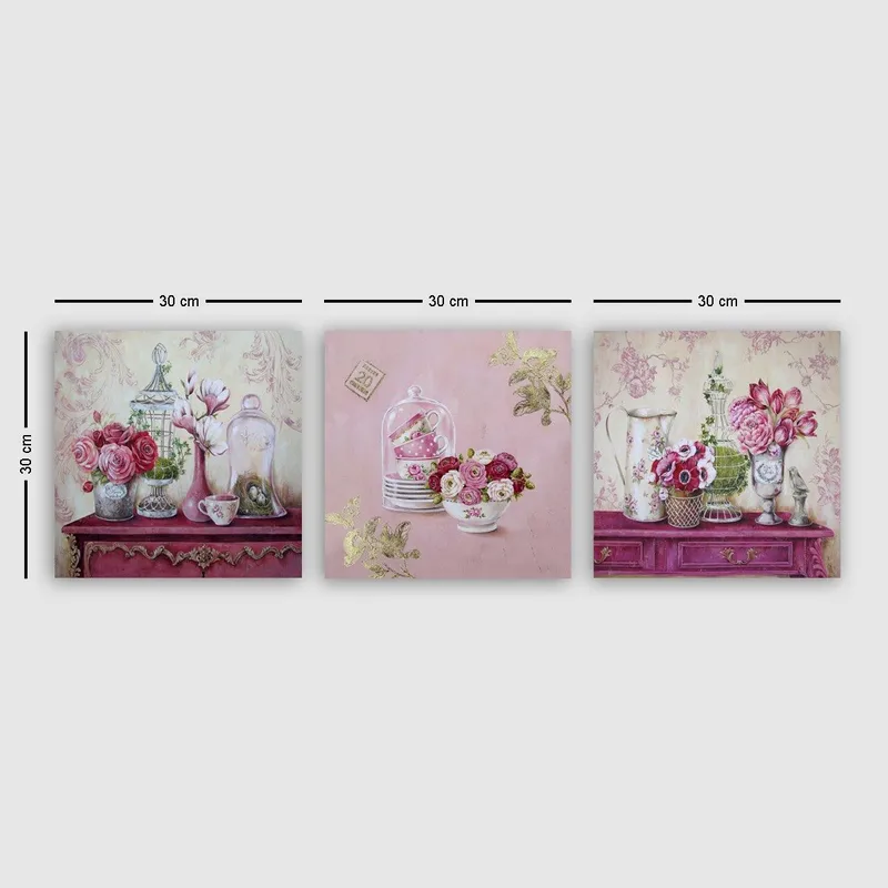 Dekorativ Canvasbillede 3-Dele 30x30 cm, Flerfarvet