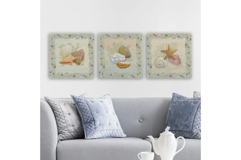 Dekorativ Canvasbillede 3-Dele 30x30 cm, Flerfarvet