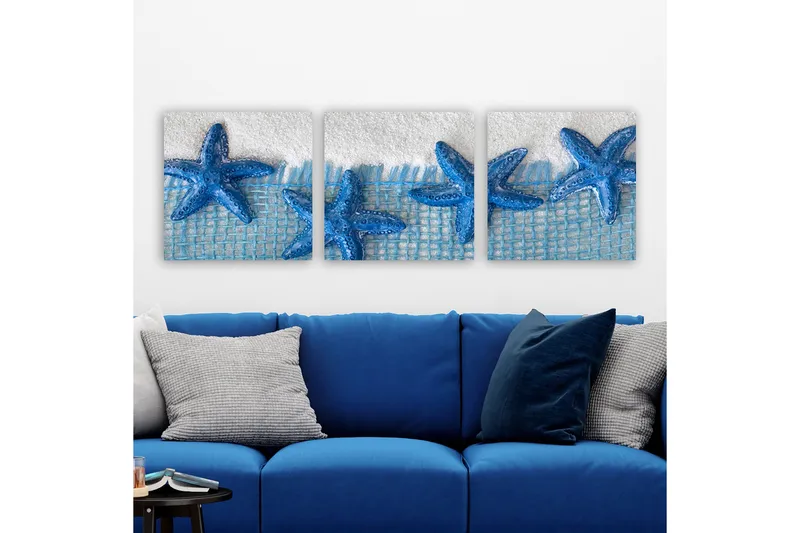 Dekorativ Canvasbillede 3-Dele 30x30 cm, Flerfarvet