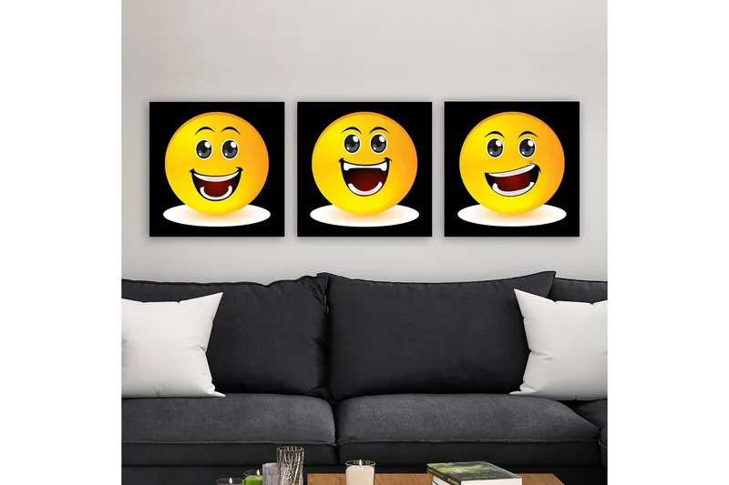 Dekorativ Canvasbillede 3-Dele 30x30 cm, Flerfarvet