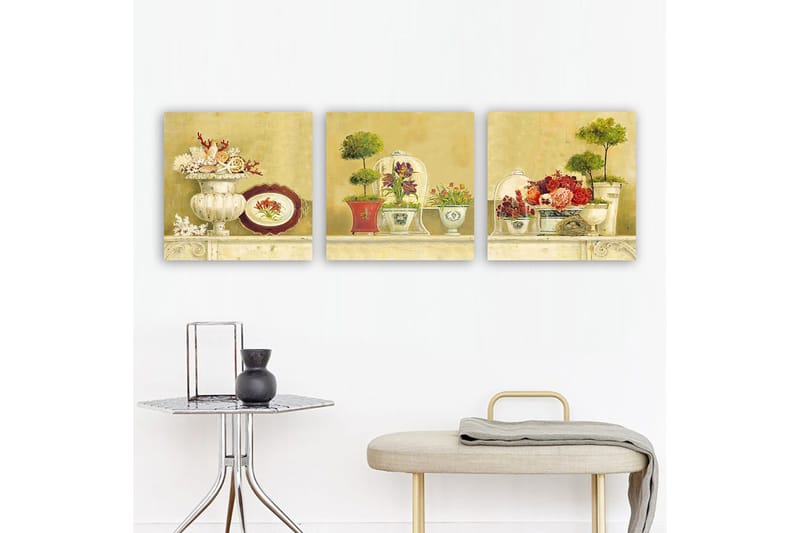 Dekorativ Canvasbillede 3-Dele 30x30 cm, Flerfarvet