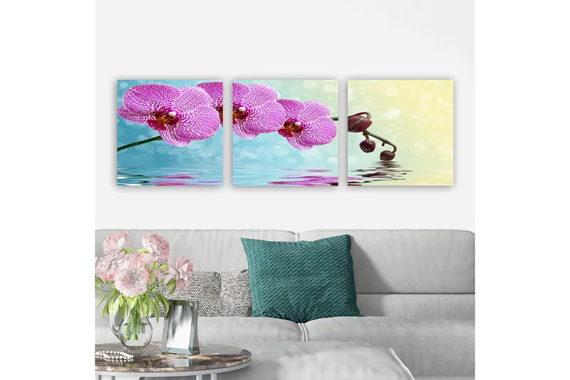 Dekorativ Canvasbillede 3-Dele 30x30 cm, Flerfarvet