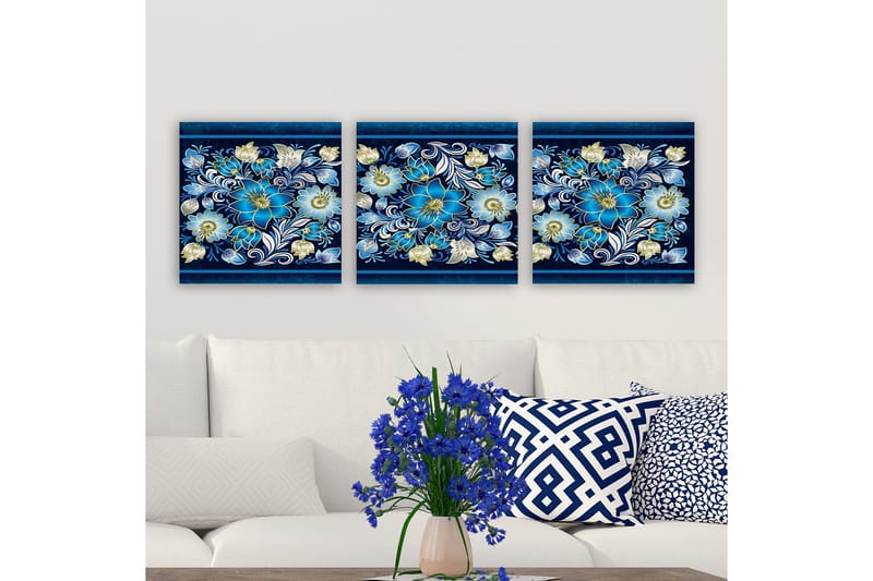 Dekorativ Canvasbillede 3-Dele 30x30 cm, Flerfarvet