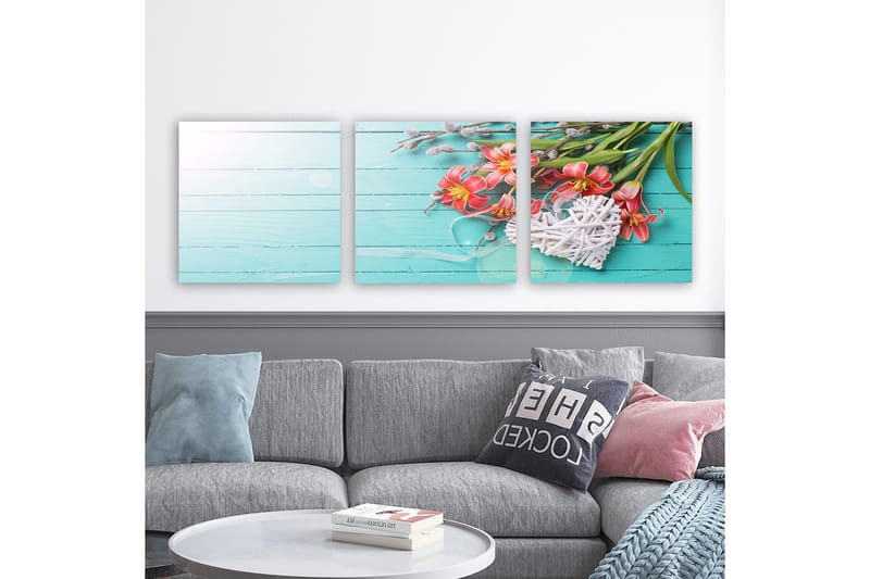 Dekorativ Canvasbillede 3-Dele 30x30 cm, Flerfarvet