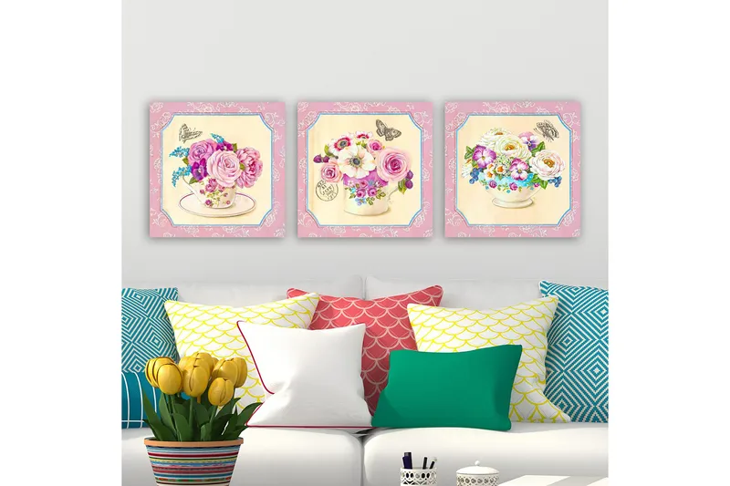 Dekorativ Canvasbillede 3-Dele 30x30 cm, Flerfarvet