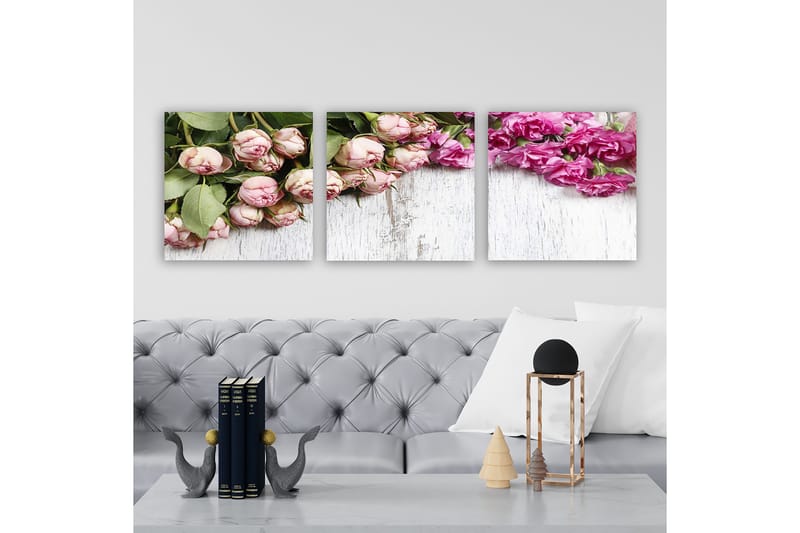 Dekorativ Canvasbillede 3-Dele 30x30 cm, Flerfarvet