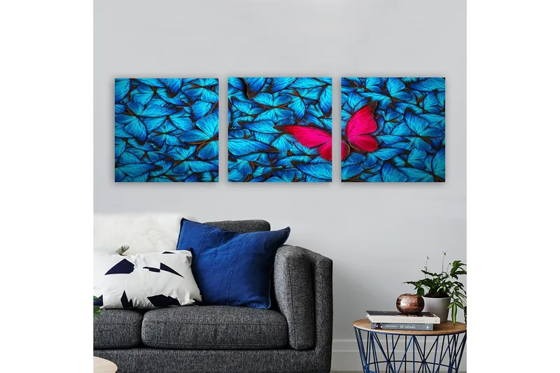 Dekorativ Canvasbillede 3-Dele 30x30 cm, Flerfarvet