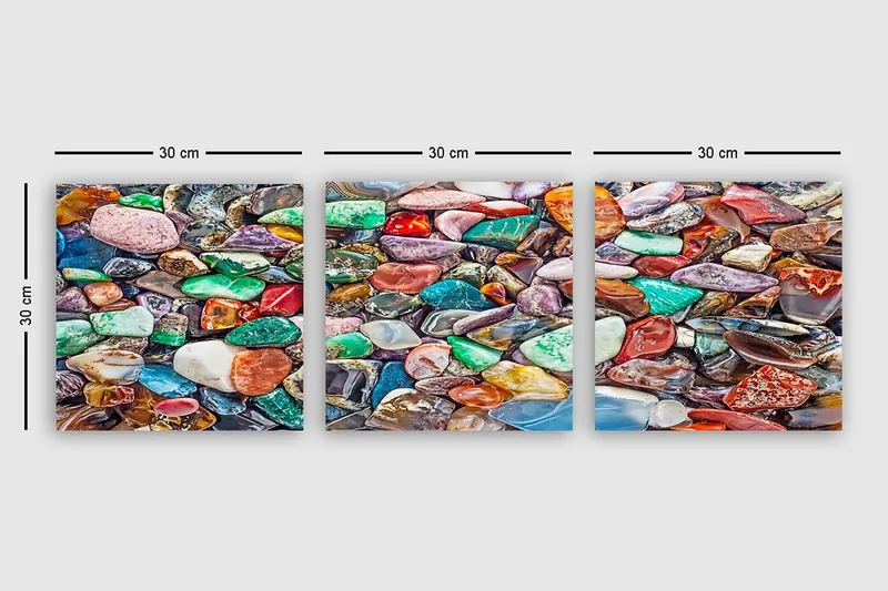 Dekorativ Canvasbillede 3-Dele 30x30 cm - Flerfarvet - Boligtilbehør - Billeder & kunst - Billeder på lærred