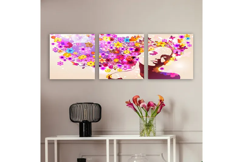 Dekorativ Canvasbillede 3-Dele 30x30 cm, Flerfarvet