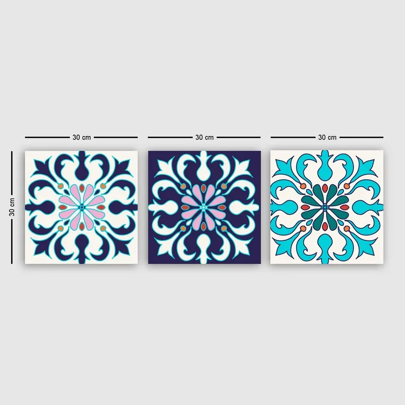 Dekorativ Canvasbillede 3-Dele 30x30 cm, Flerfarvet