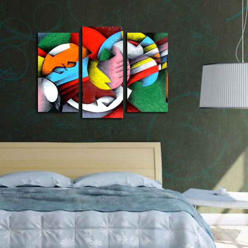 Dekorativ Canvasbillede 3-Dele 45x20 cm - Flerfarvet - Boligtilbehør - Billeder & kunst - Billeder på lærred