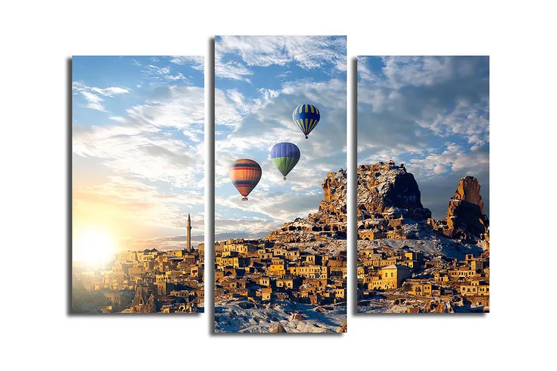 Dekorativ Canvasbillede 3-Dele 45x20 cm, Flerfarvet