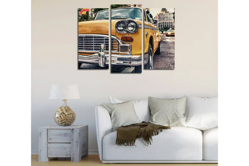 Dekorativ Canvasbillede 3-Dele 45x20 cm - Flerfarvet - Boligtilbehør - Billeder & kunst - Billeder på lærred