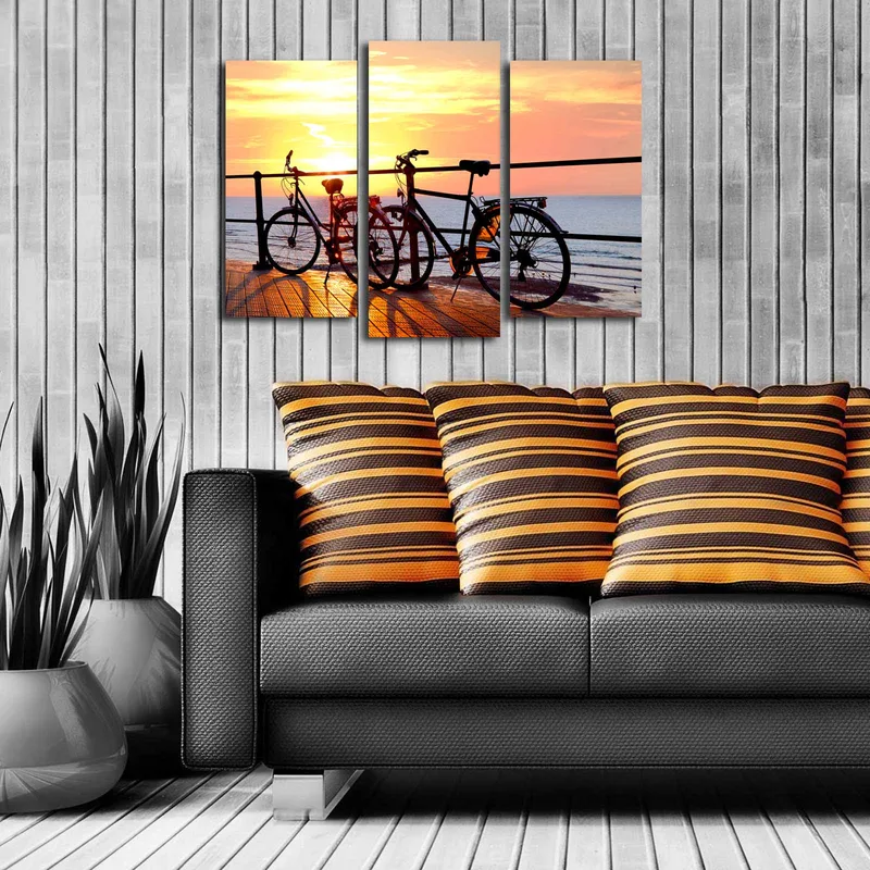 Dekorativ Canvasbillede 3-Dele 45x20 cm - Flerfarvet - Boligtilbehør - Billeder & kunst - Billeder på lærred