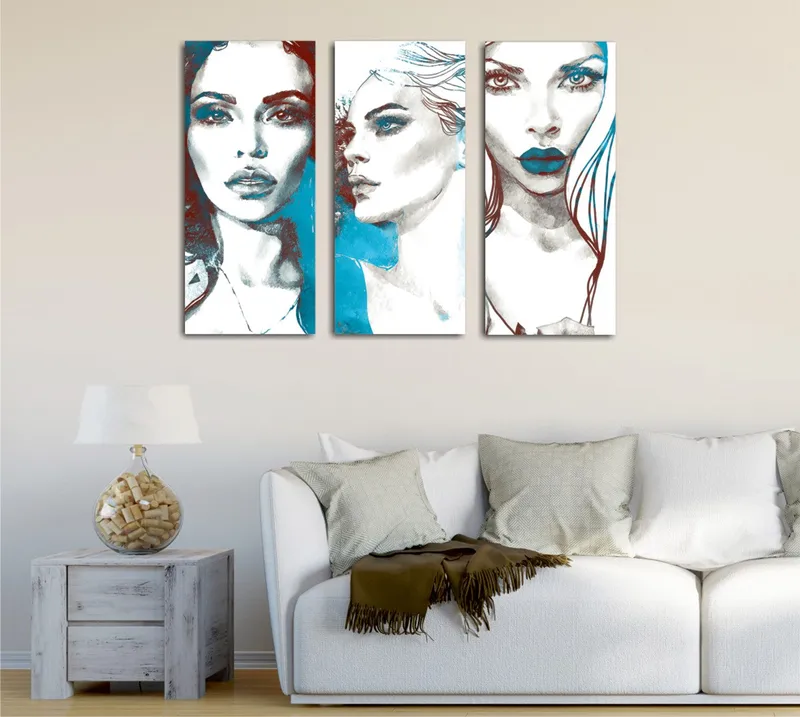 Dekorativ Canvasbillede 3-Dele 45x20 cm, Flerfarvet