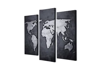 Dekorativ Canvasbillede 3-Dele 45x20 cm - Flerfarvet - Boligtilbehør - Billeder & kunst - Billeder på lærred