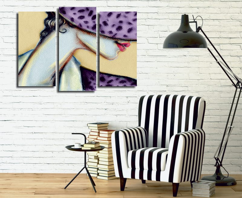 Dekorativ Canvasbillede 3-Dele 45x20 cm - Flerfarvet - Boligtilbehør - Billeder & kunst - Billeder på lærred