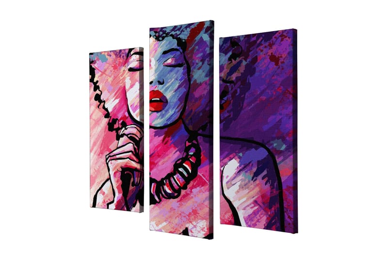 Dekorativ Canvasbillede 3-Dele 45x20 cm - Flerfarvet - Boligtilbehør - Billeder & kunst - Billeder på lærred