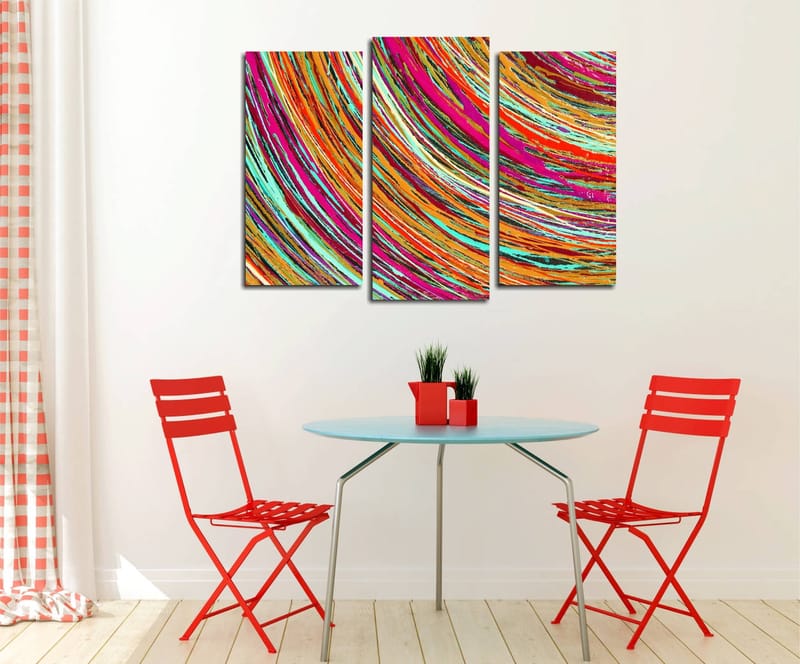 Dekorativ Canvasbillede 3-Dele 45x20 cm - Flerfarvet - Boligtilbehør - Billeder & kunst - Billeder på lærred