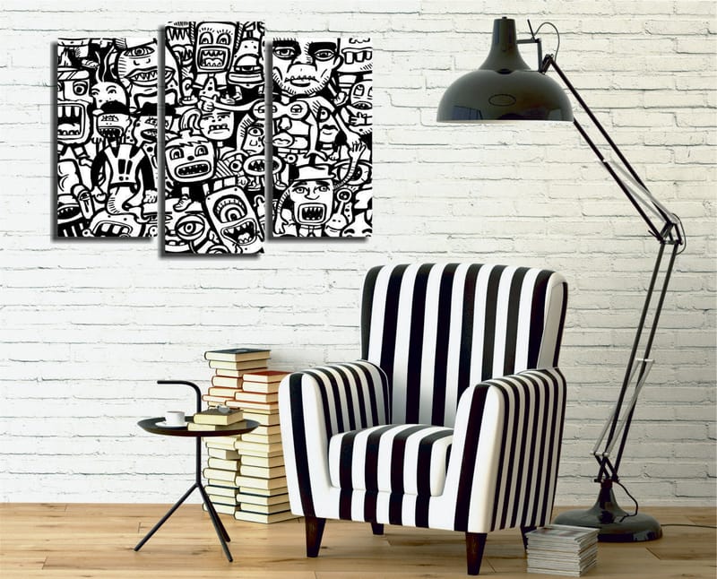 Dekorativ Canvasbillede 3-Dele 45x20 cm - Flerfarvet - Boligtilbehør - Billeder & kunst - Billeder på lærred