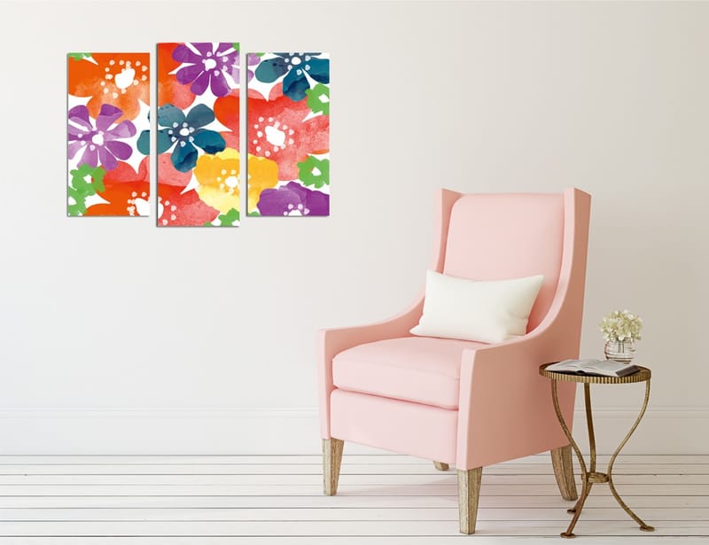 Dekorativ Canvasbillede 3-Dele 45x20 cm - Flerfarvet - Boligtilbehør - Billeder & kunst - Billeder på lærred
